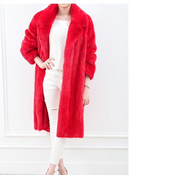 women's fur & faux women winter thick plus size mid-length big red lapel plush coat ladies fashion luxurious keep warm jacker outerwear, Black
women's fur & faux women winter thick plus size mid-length big red lapel plush coat ladies fashion luxurious keep warm jacker outerwear, Black