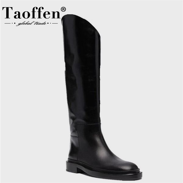 taoffen women knee high boots real leather slip on winter shoes ladies ins outdoor fashion long boots footwear size 34-42 211204, Black
taoffen women knee high boots real leather slip on winter shoes ladies ins outdoor fashion long boots footwear size 34-42 211204, Black