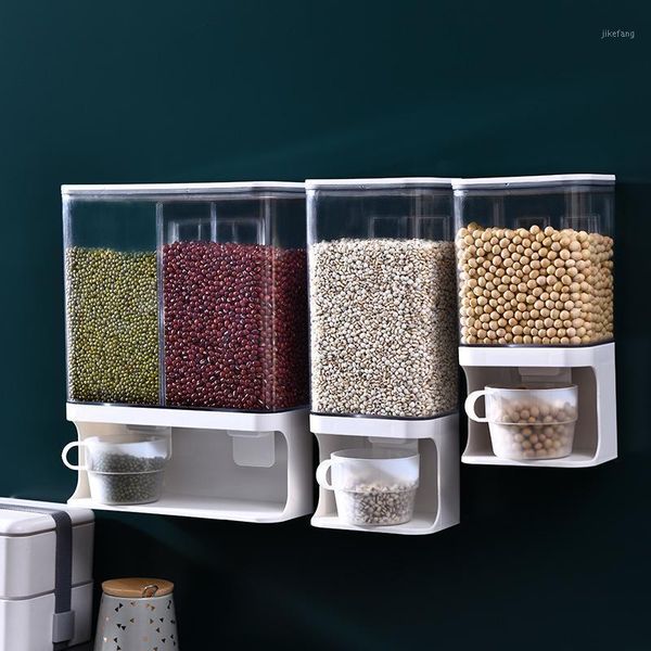 storage bottles & jars cereal dispenser plastic clear wall mounted divided rice dry food container organizer for home kitchen tools
storage bottles & jars cereal dispenser plastic clear wall mounted divided rice dry food container organizer for home kitchen tools