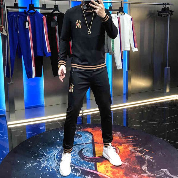 hoodies the autumn custom embroidered recreational lyrics of young men in hoods suit two sets, Black
hoodies the autumn custom embroidered recreational lyrics of young men in hoods suit two sets, Black
