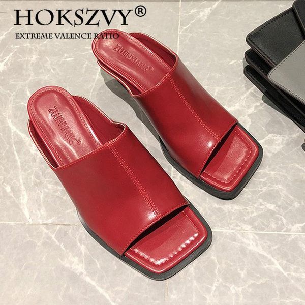 slippers hoksvzy 2021 summer leisure wear a straight female fine heel soft leather square head high, Black
slippers hoksvzy 2021 summer leisure wear a straight female fine heel soft leather square head high, Black