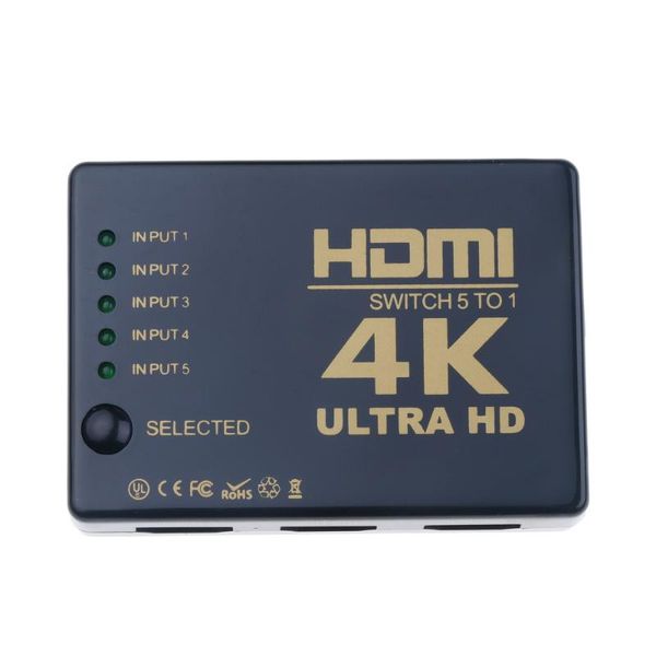 ultra hd 4k splitter 1x5 port 3d * 2k compatible video switcher 5 cut 1 hub with ir remote control audio cables & connectors
ultra hd 4k splitter 1x5 port 3d * 2k compatible video switcher 5 cut 1 hub with ir remote control audio cables & connectors