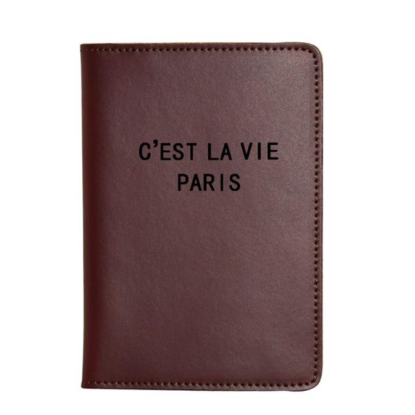 card holders c'est la vie paris letters passport holder functional travel cover engrave name id leather wallet, Brown;gray
card holders c'est la vie paris letters passport holder functional travel cover engrave name id leather wallet, Brown;gray