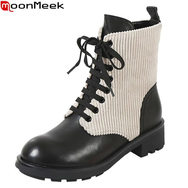 boots moonmeek 2021 genuine leather fashion lace up mixed colors women autumn winter ankle black rice white
boots moonmeek 2021 genuine leather fashion lace up mixed colors women autumn winter ankle black rice white