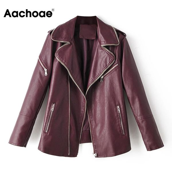 aachoae women stylish faux leather jacket women solid color streetwear pu coat female long sleeve jackets with zipper 210413, Black
aachoae women stylish faux leather jacket women solid color streetwear pu coat female long sleeve jackets with zipper 210413, Black