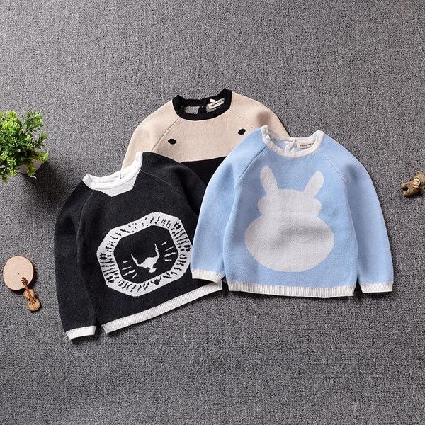 men's and women's cartoon bear sweater middle small children's fall/winter round neck double-layer woolen pullover, Blue
men's and women's cartoon bear sweater middle small children's fall/winter round neck double-layer woolen pullover, Blue