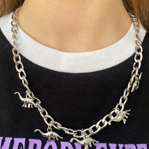 pendant necklaces 2021 vintage harajuku goth punk metal dinosaur shape chain choker necklace for women egirl cool hip hop trendy jewelry, Silver
pendant necklaces 2021 vintage harajuku goth punk metal dinosaur shape chain choker necklace for women egirl cool hip hop trendy jewelry, Silver