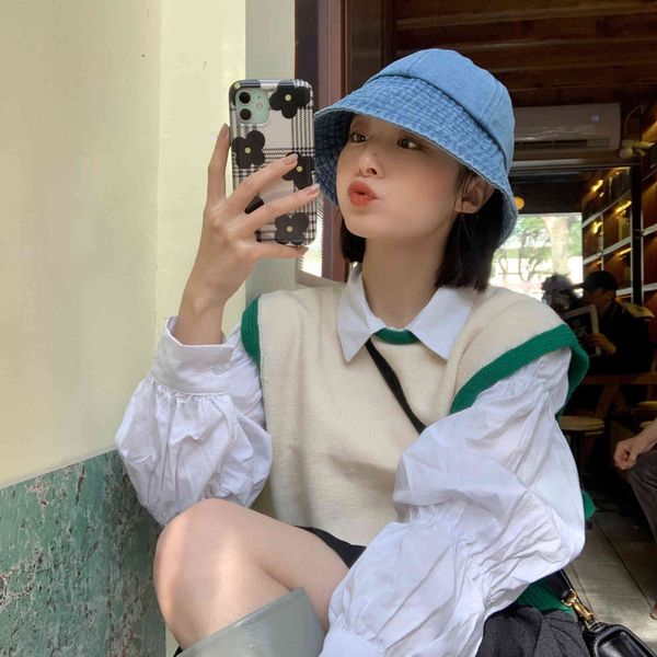 women's cowboy fisherman's hat with wide brim and dome bucket hat looks small and fashionable in japan and south korea, Blue;gray
women's cowboy fisherman's hat with wide brim and dome bucket hat looks small and fashionable in japan and south korea, Blue;gray
