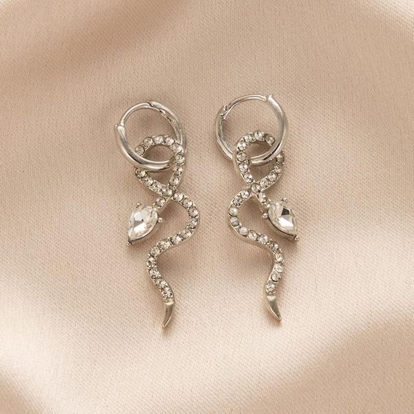 dangle & chandelier huangtang trendy crystal snake shape drop earrings for women luxury shiny zircon flower charms weddings jewelry, Silver
dangle & chandelier huangtang trendy crystal snake shape drop earrings for women luxury shiny zircon flower charms weddings jewelry, Silver