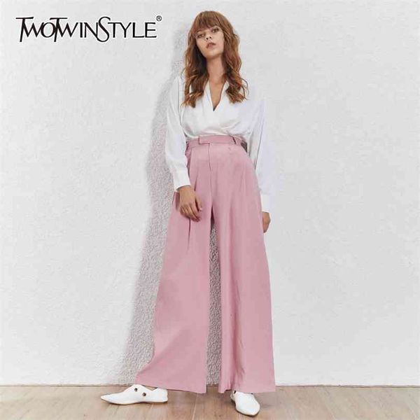 pink loose wide leg pants women high waist casual minimalist trousers female fashionable clothing style 210521, Black;white
pink loose wide leg pants women high waist casual minimalist trousers female fashionable clothing style 210521, Black;white