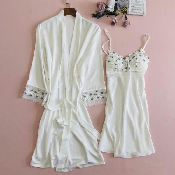 white embroidery flower bride wedding robe women sleepwear set lace knee-length nightgown casual kimono gown silky homewear women's, Black;red
white embroidery flower bride wedding robe women sleepwear set lace knee-length nightgown casual kimono gown silky homewear women's, Black;red