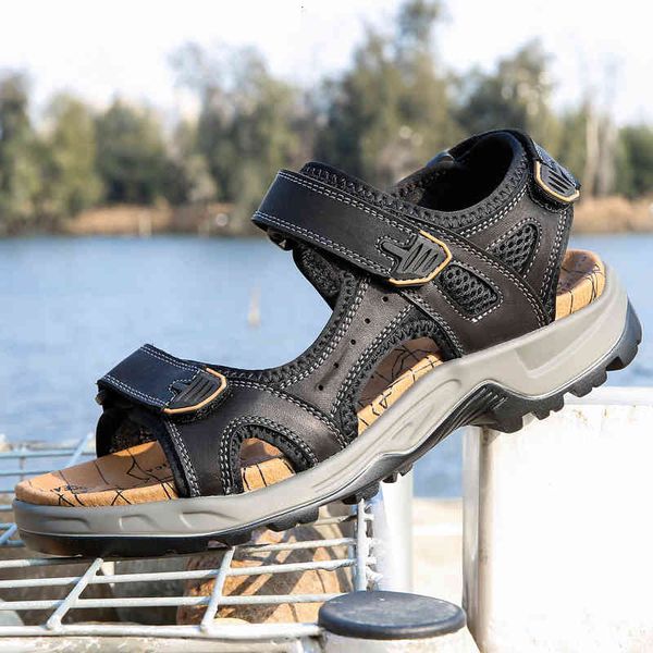 slippers men's summer sandals outdoor beach shoes breathable fashion genuine leather slip on casual for men 39c7, Black
slippers men's summer sandals outdoor beach shoes breathable fashion genuine leather slip on casual for men 39c7, Black