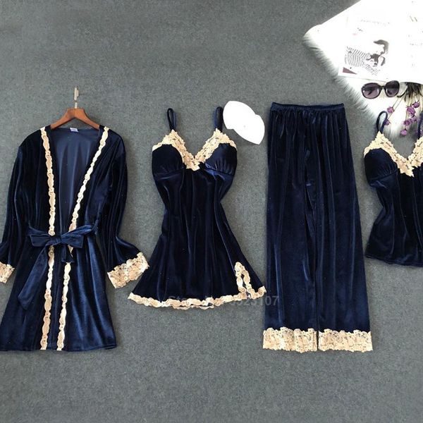 autumn velvet pajamas set womens sleepwears soft keep warm polyester 4pcs full strap nightgown bath robe lingerie suit, Black;red
autumn velvet pajamas set womens sleepwears soft keep warm polyester 4pcs full strap nightgown bath robe lingerie suit, Black;red