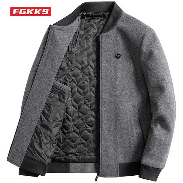 fgkks autumn winter men's fashion thick jacket woolen cotton padded stand collar coat business casual trendy jacket male 211122, Black
fgkks autumn winter men's fashion thick jacket woolen cotton padded stand collar coat business casual trendy jacket male 211122, Black