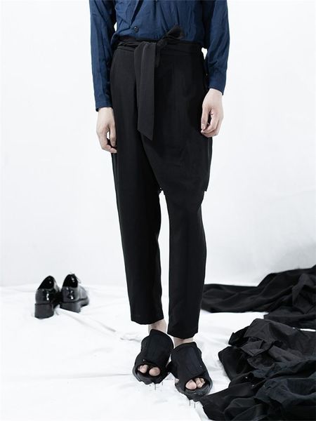 men's pants style casual personality elastic waist rope design halon black belt nine cent plus size wear
men's pants style casual personality elastic waist rope design halon black belt nine cent plus size wear