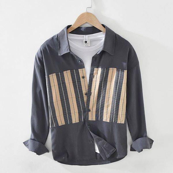 fashion splicing men's loose casual cotton shirt youth square neck stripe long sleeve shirts, White;black
fashion splicing men's loose casual cotton shirt youth square neck stripe long sleeve shirts, White;black