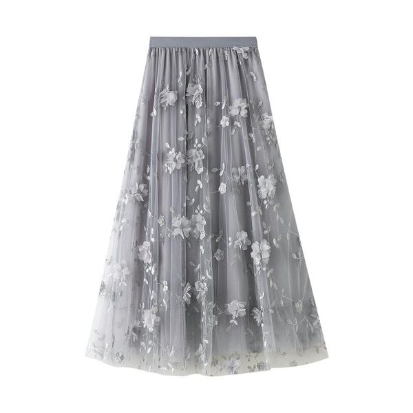 women's long tulle skirt casual high waist 3d flower embroidery solid color midi swing mesh embroidered a-line 2021 skirts, Black
women's long tulle skirt casual high waist 3d flower embroidery solid color midi swing mesh embroidered a-line 2021 skirts, Black