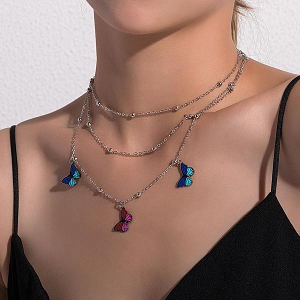 pendant necklaces bohemian multilayer enamel butterfly choker silver color chain necklace for women wedding party fashion jewelry gift
pendant necklaces bohemian multilayer enamel butterfly choker silver color chain necklace for women wedding party fashion jewelry gift