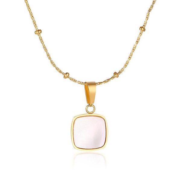 pendant necklaces 2021 europe and america jewelry stainless steel shell square brand round bead golden niche chain necklace foe women, Silver
pendant necklaces 2021 europe and america jewelry stainless steel shell square brand round bead golden niche chain necklace foe women, Silver