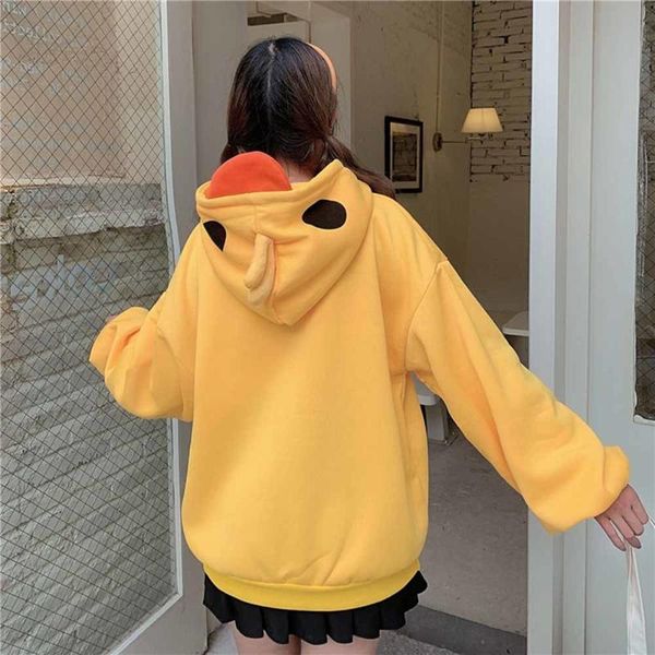 women's hoodies & sweatshirts women sweatshirt super fire lazy style plus velvet thickened yellow duck cartoon jacket cute, Black
women's hoodies & sweatshirts women sweatshirt super fire lazy style plus velvet thickened yellow duck cartoon jacket cute, Black