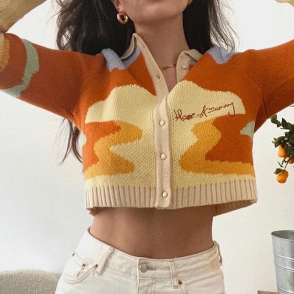women's knits & tees autumn women sweater letter embroidery harajuku knitted long sleeve turn down collar y2k jacket coat femme, White
women's knits & tees autumn women sweater letter embroidery harajuku knitted long sleeve turn down collar y2k jacket coat femme, White