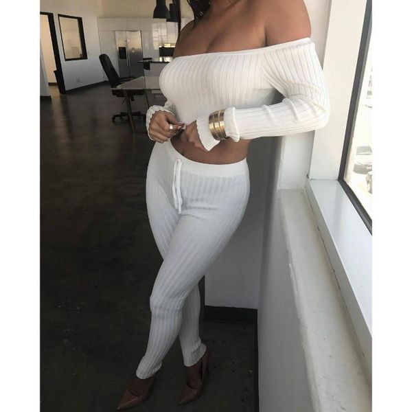 off shoulder tracksuit set 2pcs women tracksuits t shirt crop drawstring pants fitness bodycon suits female casual home suit, Gray
off shoulder tracksuit set 2pcs women tracksuits t shirt crop drawstring pants fitness bodycon suits female casual home suit, Gray