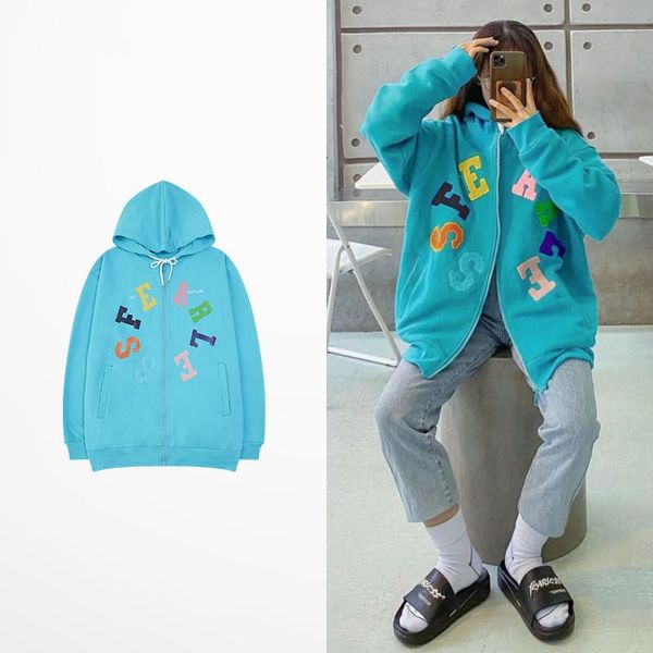 men's hoodies & sweatshirts korean oversize fleece mens and hip hop ins style letter print high street blue zipper men women, Black
men's hoodies & sweatshirts korean oversize fleece mens and hip hop ins style letter print high street blue zipper men women, Black