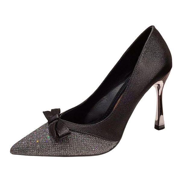 dress shoes european and american pointed women high heels stiletto bow tie all-match heel color matching, Black
dress shoes european and american pointed women high heels stiletto bow tie all-match heel color matching, Black