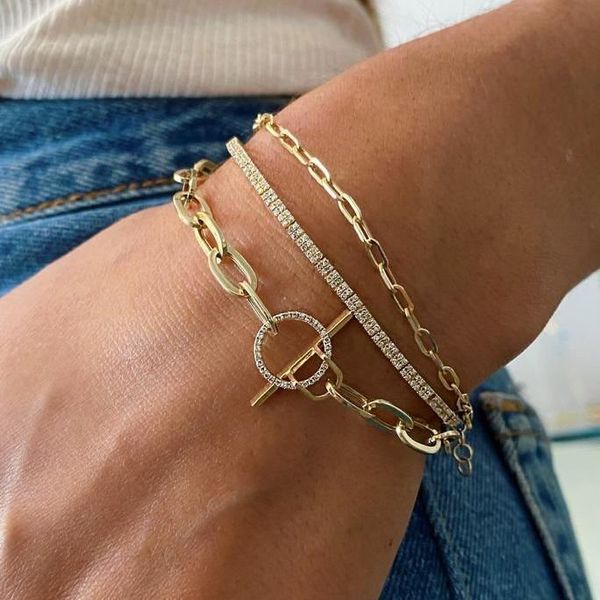 charm bracelets gold color oval link chain 16cm 18cm micro pave cz toggle clasp bracelet for women fashion, Golden;silver
charm bracelets gold color oval link chain 16cm 18cm micro pave cz toggle clasp bracelet for women fashion, Golden;silver