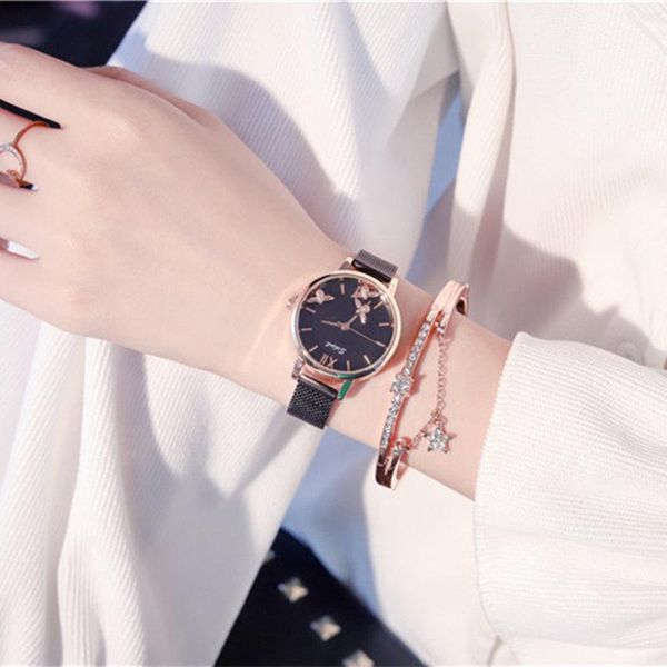 wristwatches 2pcs set quartz wrist watch for women rhinestone bracelet ladies clock simple dress gfit montre femme, Slivery;brown
wristwatches 2pcs set quartz wrist watch for women rhinestone bracelet ladies clock simple dress gfit montre femme, Slivery;brown