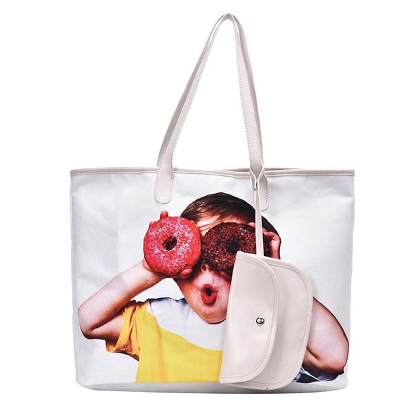 shopping bags women's handbag two-piece set donut doll printed shoulder messenger female bag black and white pu
shopping bags women's handbag two-piece set donut doll printed shoulder messenger female bag black and white pu