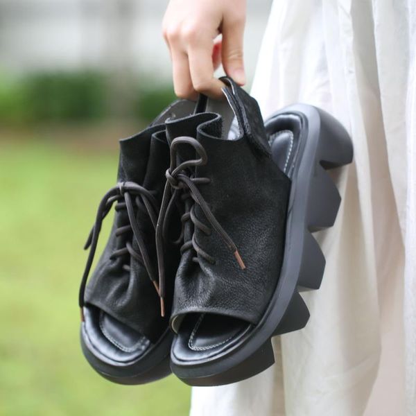 spring casual thick-soled leather sandals british fashion slope with roman layer women's, Black
spring casual thick-soled leather sandals british fashion slope with roman layer women's, Black