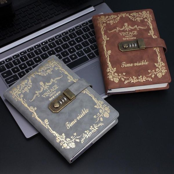 retro diary thickened notebooks and journals student office password lock notepads a5 portable booklet, Purple;pink
retro diary thickened notebooks and journals student office password lock notepads a5 portable booklet, Purple;pink
