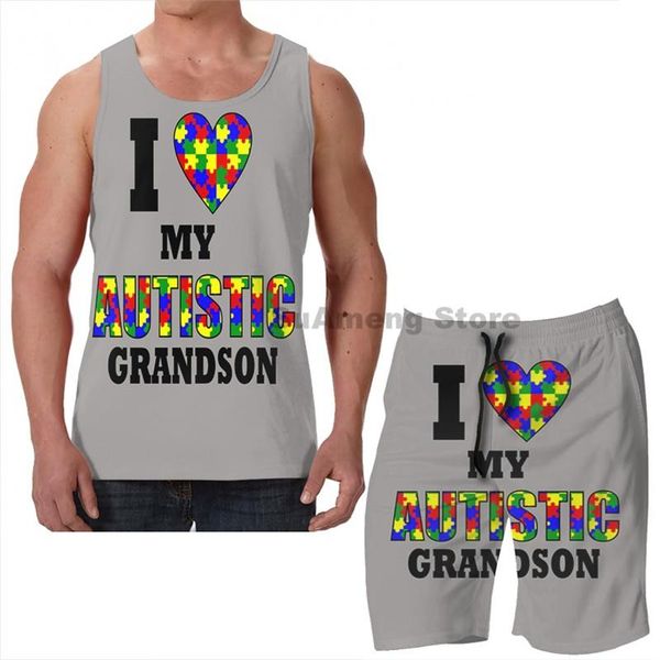 men's tracksuits summer funny print men tank women i love my autistic grandson autism beach shorts sets fitness vest, Gray
men's tracksuits summer funny print men tank women i love my autistic grandson autism beach shorts sets fitness vest, Gray