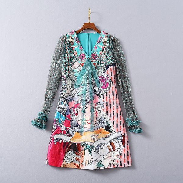 casual dresses european and american women's wear winter style lace long sleeve v-neck cartoon jacquard print fashionable dress wrg4, Black;gray
casual dresses european and american women's wear winter style lace long sleeve v-neck cartoon jacquard print fashionable dress wrg4, Black;gray