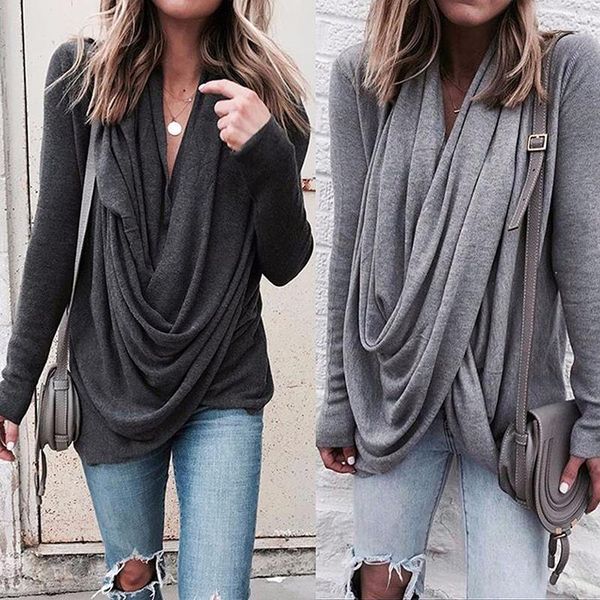 casual long sleeve tee fashion womens spring autumn irregular style cross shirt, White
casual long sleeve tee fashion womens spring autumn irregular style cross shirt, White