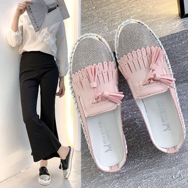 tassel sewing flat heel sliders shoes leather outdoor women's slipper comfort rubber outside crystal women spring slippers, Black
tassel sewing flat heel sliders shoes leather outdoor women's slipper comfort rubber outside crystal women spring slippers, Black