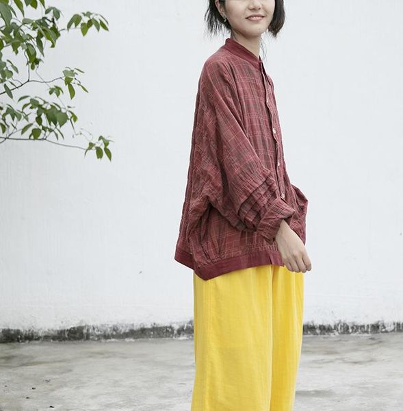 women's blouses & shirts women cotton jacquard irregular plaid blouse ladies vintage loose shirt female plus size spring autumnshirt, White
women's blouses & shirts women cotton jacquard irregular plaid blouse ladies vintage loose shirt female plus size spring autumnshirt, White
