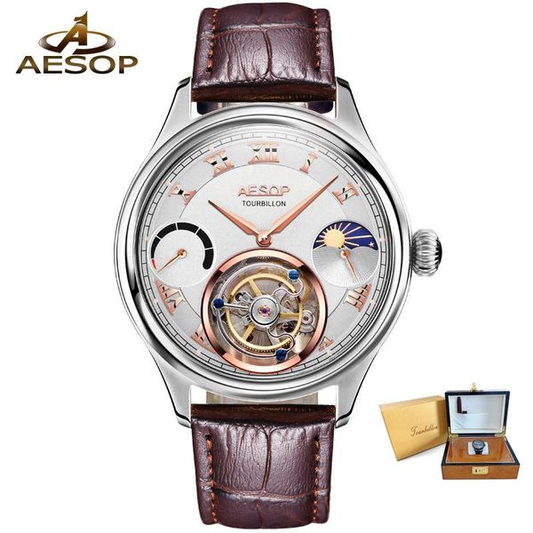 tourbillon watch automatic mechanical aviation business men watches multi-function moon phase gift man clock wristwatches, Slivery;brown
tourbillon watch automatic mechanical aviation business men watches multi-function moon phase gift man clock wristwatches, Slivery;brown