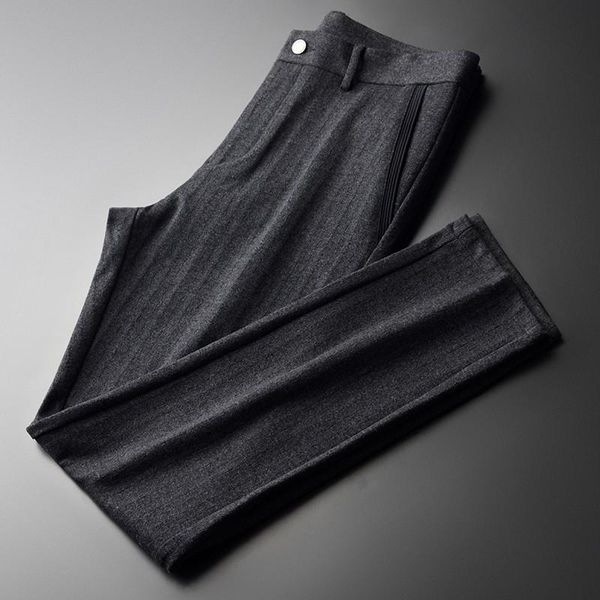 men's pants autumn male luxury sanding solid color mens business and casual trousers, Black
men's pants autumn male luxury sanding solid color mens business and casual trousers, Black