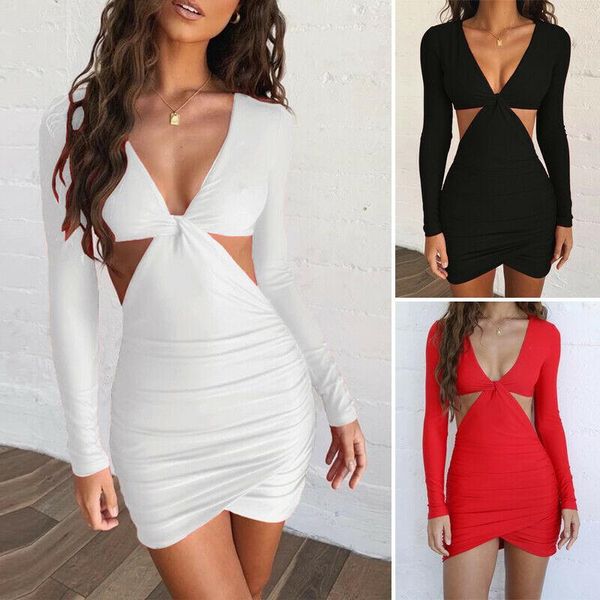 women's autumn deep v neck long sleeve hollow out slim ruffles bodycon party club wrap mini dress casual dresses, Black;gray
women's autumn deep v neck long sleeve hollow out slim ruffles bodycon party club wrap mini dress casual dresses, Black;gray