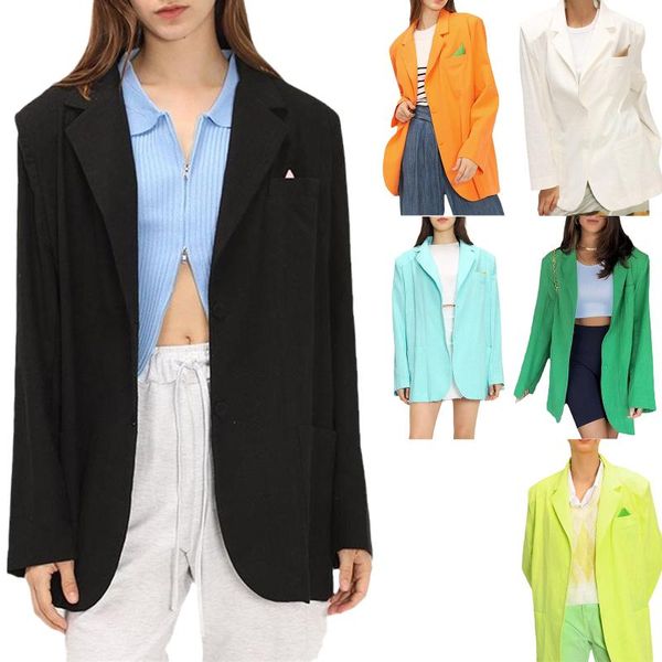 women's suits & blazers women fashion solid color adults button-down long sleeve tailored collar suit jackets with pockets streetwear, White;black
women's suits & blazers women fashion solid color adults button-down long sleeve tailored collar suit jackets with pockets streetwear, White;black