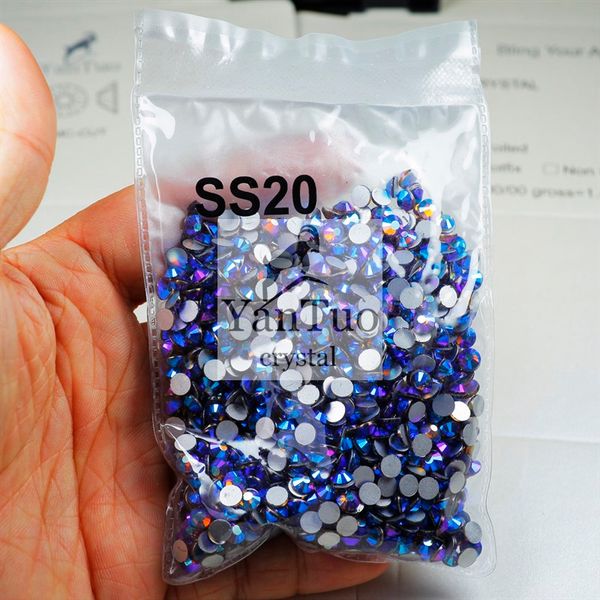 yantuo smoked z ab strass rhinestones ss6 ss8 ss10 ss16 ss20 non ix pixie crystal for nail art, Black