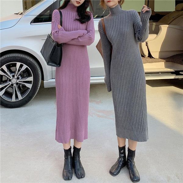 casual dresses 2021 autumn and winter long sweater dress with over the knee sleeve base knitted women, Black;gray
casual dresses 2021 autumn and winter long sweater dress with over the knee sleeve base knitted women, Black;gray