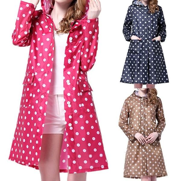 women's jackets long waterproof raincoat dot pattern rainwear rain jacket, Black;brown
women's jackets long waterproof raincoat dot pattern rainwear rain jacket, Black;brown