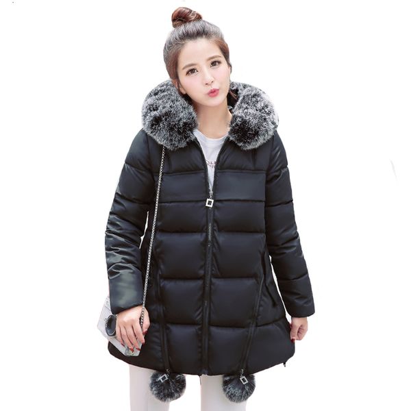 women's down & parkas with two fur balls design winter jacket women hooded long female coat outwear padded warm parka abrigo mujer jzoi, Black
women's down & parkas with two fur balls design winter jacket women hooded long female coat outwear padded warm parka abrigo mujer jzoi, Black