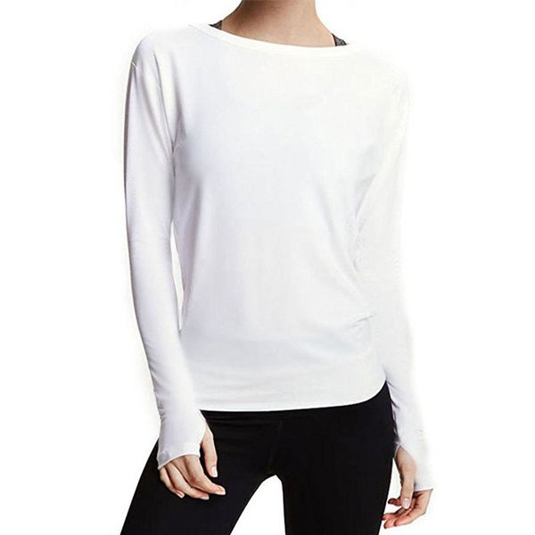 women's t-shirt multicolor backless fitness loose casual long sleeve women, White
women's t-shirt multicolor backless fitness loose casual long sleeve women, White