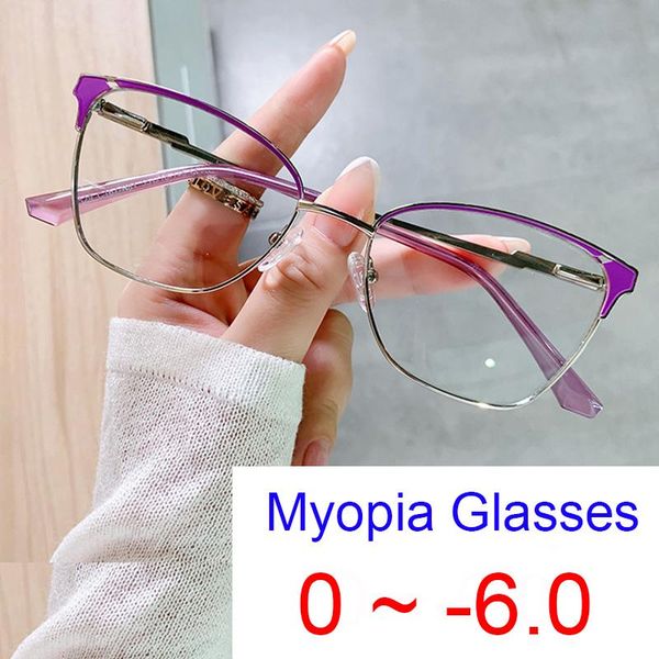 sunglasses luxury designer women prescription myopia glasses 0 -2.5 -6 metal cat's eye purple eyeglasses frame fashion blue light, White;black
sunglasses luxury designer women prescription myopia glasses 0 -2.5 -6 metal cat's eye purple eyeglasses frame fashion blue light, White;black