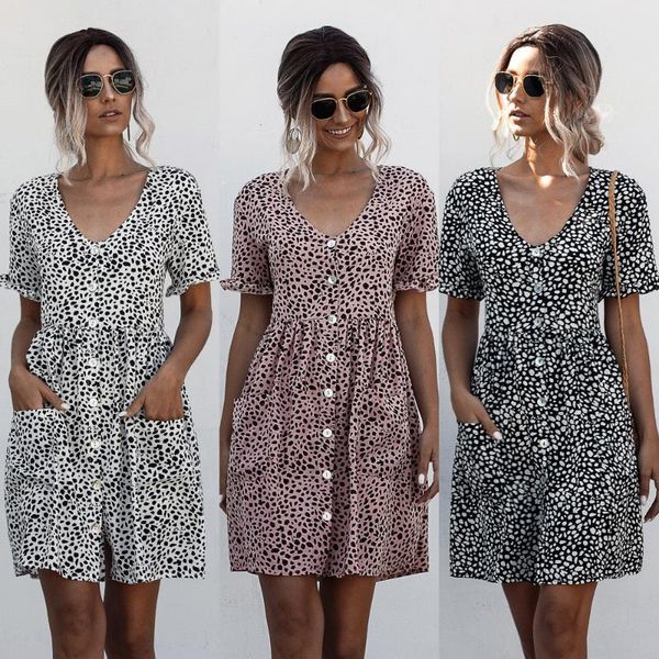 casual dresses summer fashion 2021 dress short sleeves women polka dot printed shirt sundress buttons female vintage loose soft, Black;gray
casual dresses summer fashion 2021 dress short sleeves women polka dot printed shirt sundress buttons female vintage loose soft, Black;gray