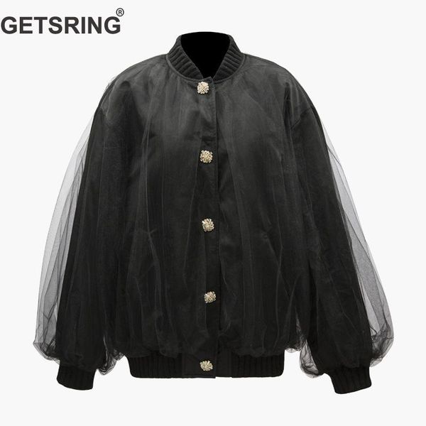 women's jackets getsring women jacket drill single breasted winter coat mesh spliced long sleeve female all match, Black;brown
women's jackets getsring women jacket drill single breasted winter coat mesh spliced long sleeve female all match, Black;brown